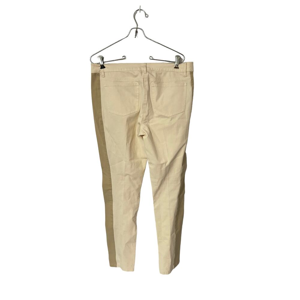Eileen‎ Fisher sz small womens tan/brown color block striped pants